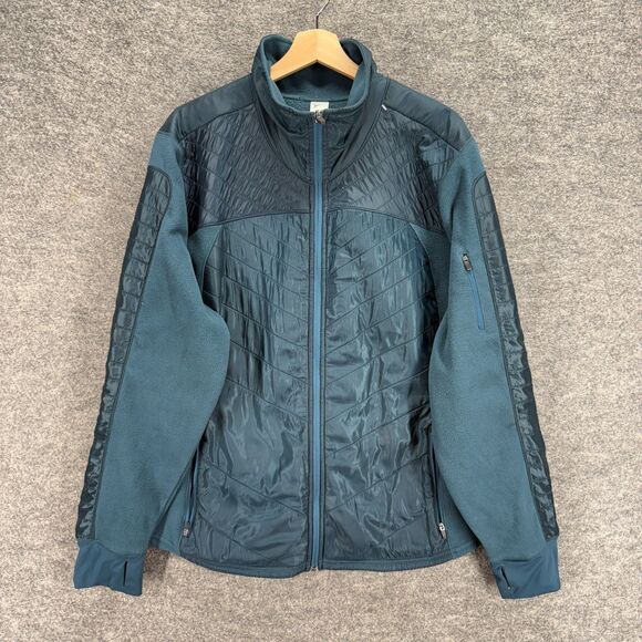 Old Navy Activewear Track Jacket Women 2XL Blue Full Zip Fleece Long Sleeve - Picture 1 of 7